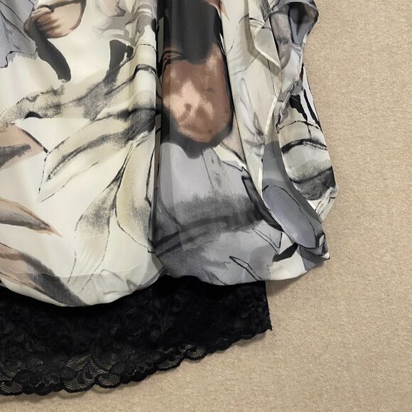 Dressbarn Blouse Women's Large Black, Gray, White Sleeveless - Picture 4 of 11